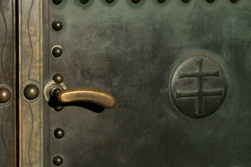 Repaired Metal Door with Fresh Finish